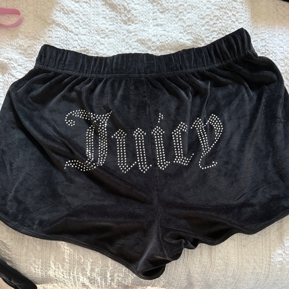 Juicy Couture Black Velour Lounge Shorts